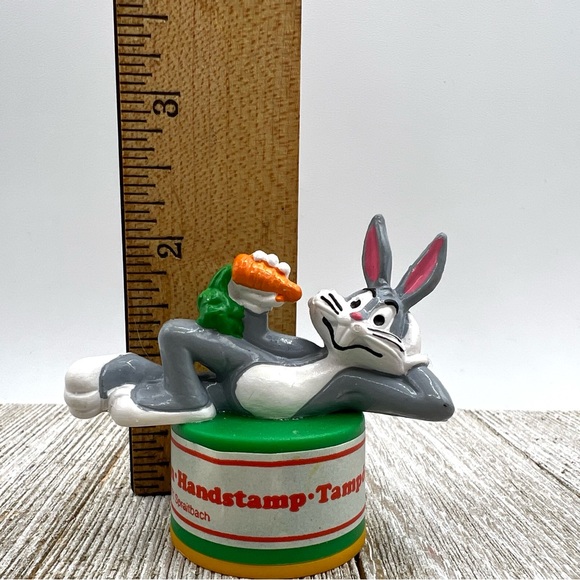 Vintage 1983 Warner Bros Bugs Bunny Figurine and Rubber Stamp Set of Two Bully - Picture 10 of 10